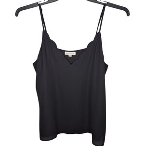 Socialite Black Scalloped Camisole